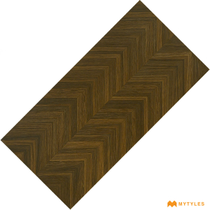 undefined-Vitrified Chevron Pattern Wooden Tile Code25007 (600x1200mm, Matt)