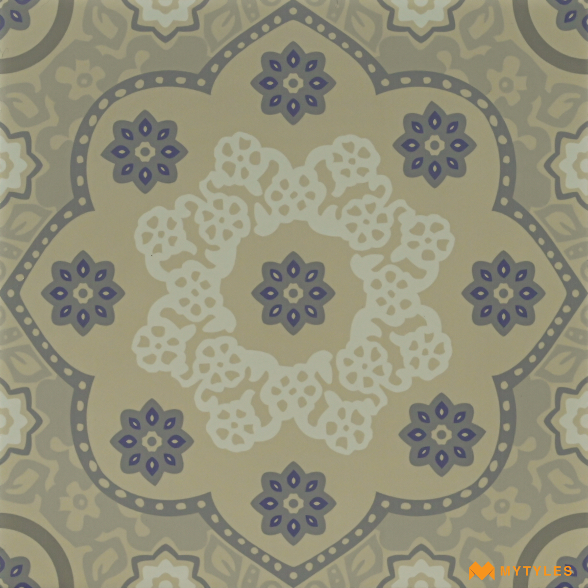 Buy 1x1 Feet Ivory Moroccan Floor & Wall Tile Code25249 Online