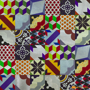 undefined-Multi Color Mosaic Wall Tile Code25595 (300x300mm, Matt)