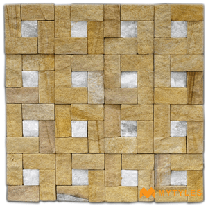 undefined-Natural Stone Cladding Code 16439- Teak and White Rimini (10pcs Pkg)