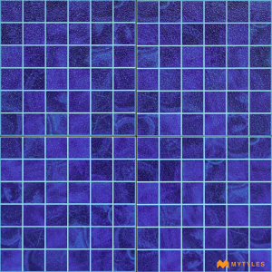 undefined-Imported Blue Mosaic Tile Code26592 (333x333mm, Glossy)
