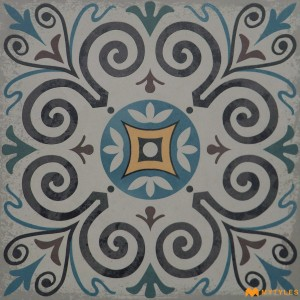 undefined-Vitrified Gray Moroccan Floor and Wall Tile Code33432 (600x600mm, Matt)