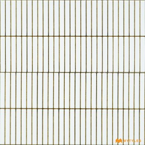 undefined-Ceramic White Kitkat Mosaic Wall Tile Code28426 (300x600mm, Glossy)