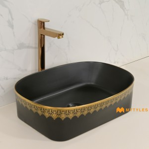 undefined-Ceramic Black Designer Wash Basin Code33567 (350x500mm, Matt)