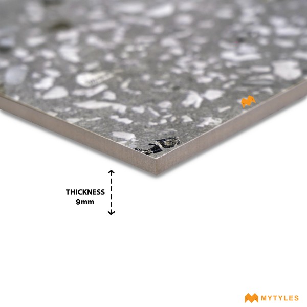 tol Matte Boreal Coal Terrazo GVT Tile, 2x4 Feet(600x1200 mm) at ₹ 25