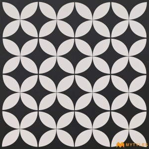 undefined-White and Black Moroccan Floor and Wall Tile Code11105 (600x600mm, Matt)