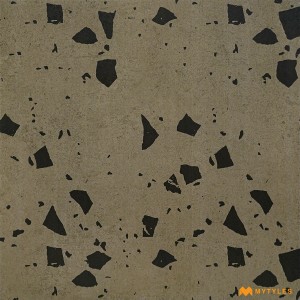 undefined-Vitrified Brown Terrazzo Floor and Wall Tile Code28211 (600x600mm, Matt)
