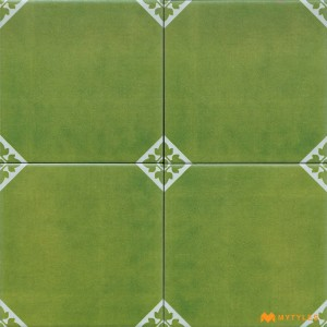 undefined-Vitrified Green Moroccan Floor and Wall Tile Code29349 (200x200mm, Matt)