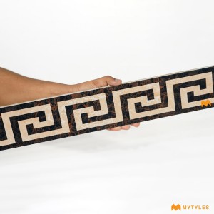 undefined-Vitrified Brown Border Tile Code33812 (100x1200mm, Glossy)