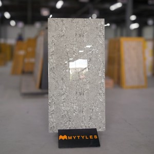 undefined-Vitrified Gray Floor and Wall Tile Code29100 (600x1200mm, Glossy)