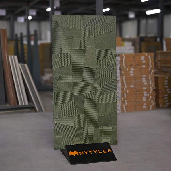 Glazed Vitrified-Vitrified Green Textured Floor and Wall Tile Code33791 (600x1200mm, Matt)