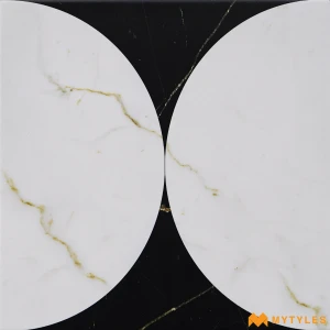 undefined-Monochrome Elliptical Vitrified Moroccan Tile Code38995 300x300mm 10Pc Pack