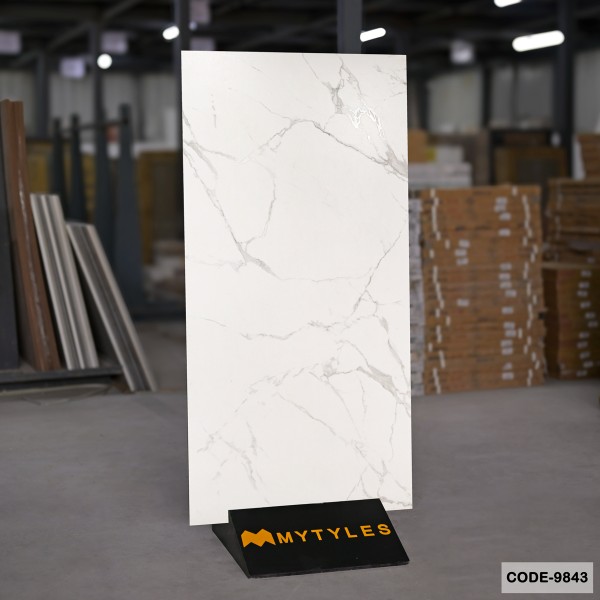 Glazed Vitrified-Vitrified White Floor and Wall Tile Code9843 (600x1200mm, Carving Matt)
