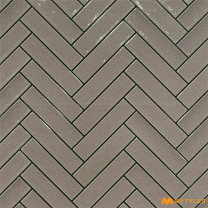 undefined-Ceramic Geometric Wall Tile Code24965 (300x600mm, Glossy) Herringbone Pattern