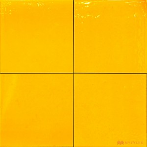 undefined-Ceramic Yellow Floor and Wall Tile Code30354 (150x150mm, Glossy, 4Pc in Box)