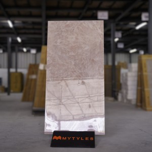 undefined-Vitrified Pink Floor and Wall Tile Code30854 (600x1200mm, Glossy)