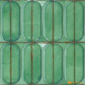undefined-Ceramic Green Textured Wall Tile Code31437 (300x300mm, Glossy)
