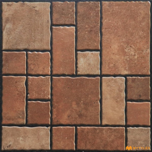 Digital Parking Tile-Vitrified Brown Digital Parking Floor and Wall Tile Code33852 (500x500mm, Matt)