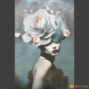 undefined-Ceramic Whispers of Petals Wall Tile Code33719 (5x8 Feet, Matt)-Pixel-911