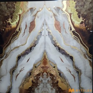 undefined-Vitrified Brown Mural Wall Tile Code30026 (8x8feet,Matt)