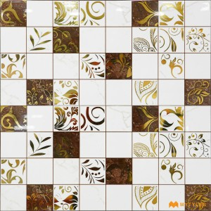 undefined-Ceramic White and Gold Highlighter Wall Tile Code36196 (300x600mm, Metallic)