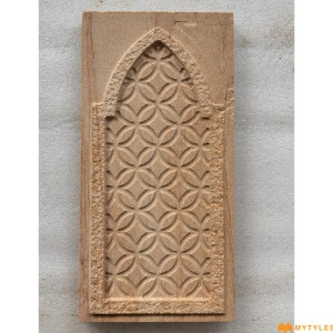 undefined-Teak Stone Plain Arch Decor Code29547Plain (6x12 Inch, Stone)