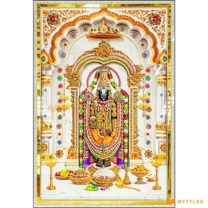 undefined-Vitrified White Venkateshwara Poster Wall Tile Code38495 (4x6 Feet, Glossy)