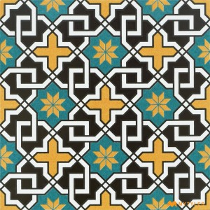 undefined-Ceramic Yellow Moroccan Tile Code26568 (300x300mm, Matt)