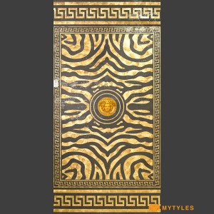 undefined-Vitrified Gold Versace Face Wall Poster Tile Code34174 (4x8 Feet, Matt)