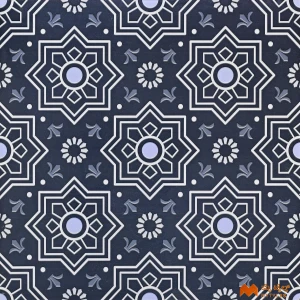 undefined-Vitrified Blue Moroccan Floor and Wall Tile Code36804 (600x600mm, Matt)