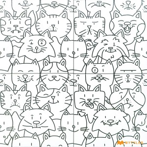 undefined-Imported White Oh My Cat Floor and Wall Tile Code32202 (250x250mm, Matt)