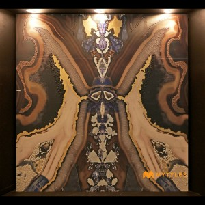 undefined-Vitrified Brown Leaf Poster Wall Tile Code35592 (8x8 Feet, Matt)