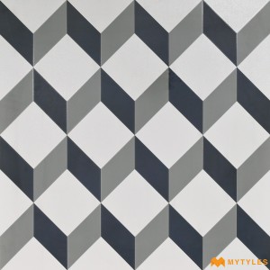undefined-Vitrified Gray 3D Design Moroccan Floor and Wall Tile Code11033(600x600mm, Matt)