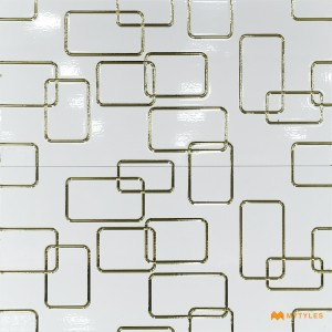 undefined-Ceramic White and Gold Highlighter Wall Tile Code31507 (300x600mm, Metallic)