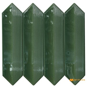 undefined-Ceramic Green Subway Wall Tile Code35649 (75x300mm, Glossy)