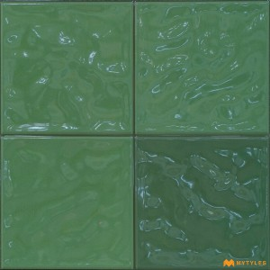 undefined-Ceramic Green Geometric Wall Tile Code32548 (300x300mm, Glossy)