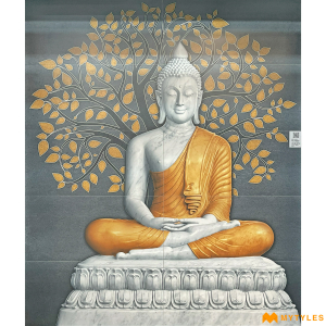 undefined-Buddha Poster Wall Tile Code24285 (4x5 Feet, Matt, 10Pcs)-KC-1565