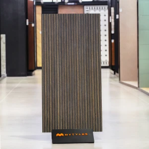 undefined-Vitrified Black Wooden Floor and Wall Tile Code37009 (600x1200mm, Matt)