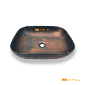 undefined-Quartz Turquoise Copper Wash Basin Code16854 (330x460mm, Matt)