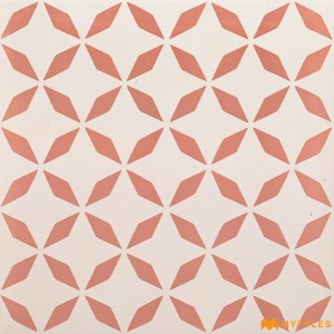 undefined-Vitrified Pink Moroccan Floor and Wall Tile Code3207 (300x300mm, Matt)