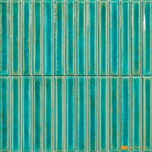undefined-Imported Blue Kitkat Mosaic Wall Tile Code27124 (125x250mm, Glossy)