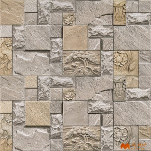 undefined-Ceramic Gray Elevation Wall Tile Code37663 (300x600mm, Sugar)