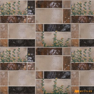 undefined-Ceramic Brown Elevation Wall Tile Code34899 (300x450mm, Glossy)
