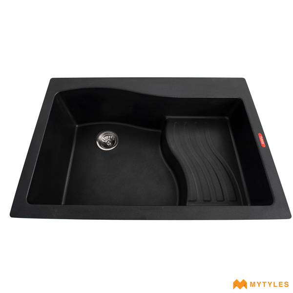 Kitchen Sink-Futura Kitchen Sink - Quartz Series FS 3322 NQ Black Code14132 (33x22 Inch, Single Bowl )