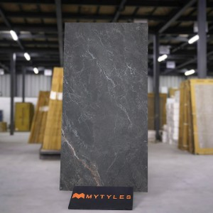 undefined-Black Vitrified Floor and Wall Tile Code36152 (600x1200mm, Matt)