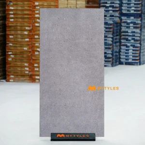 undefined-Grey Cement Aggregate Matt Vitrified Rustic Tile Code40343 600x1200mm 2Pc Pack