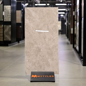 undefined-Vitrified Cream Floor and Wall Tile Code37048 (600x1200mm, Glossy)