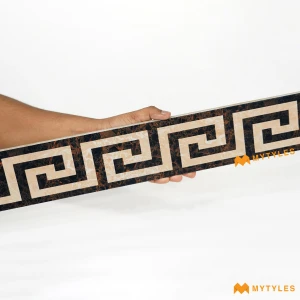 undefined-Vitrified Brown Border Tile Code33812 (100x1200mm, Glossy)