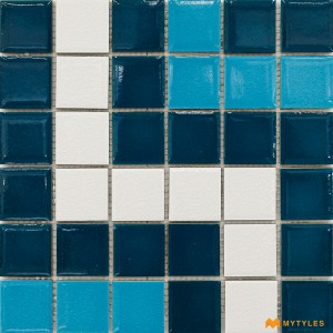undefined-Blue Swimming Pool Mosaic Floor and Wall Tile Code33250 (300x300mm, Glossy)