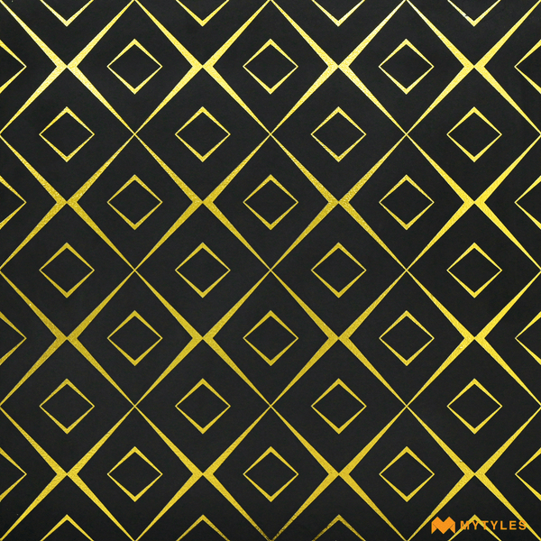 Metallic Tiles-Imported Black Highlighter Floor and Wall Tile Code27396 (600x600mm, Metallic)